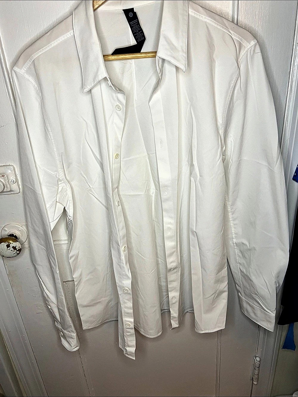 lululemon New Venture Classic-Fit Long-Sleeve Shirt White Large men’s
